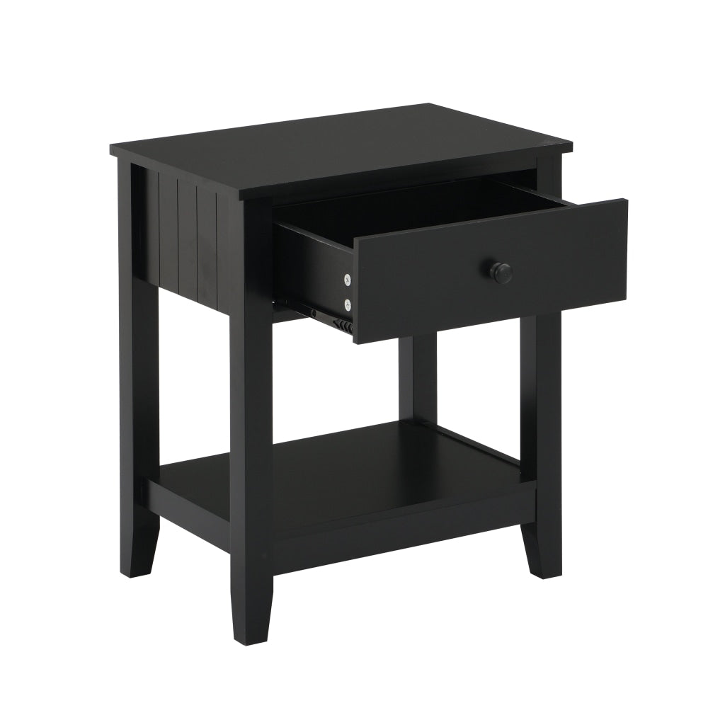 Oliver Modern Bedside Nightstand Side Table W/ 1-Drawer - Black Fast shipping On sale