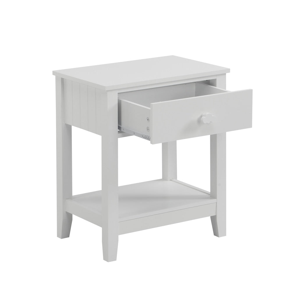 Oliver Modern Bedside Nightstand Side Table W/ 1-Drawer - White Fast shipping On sale