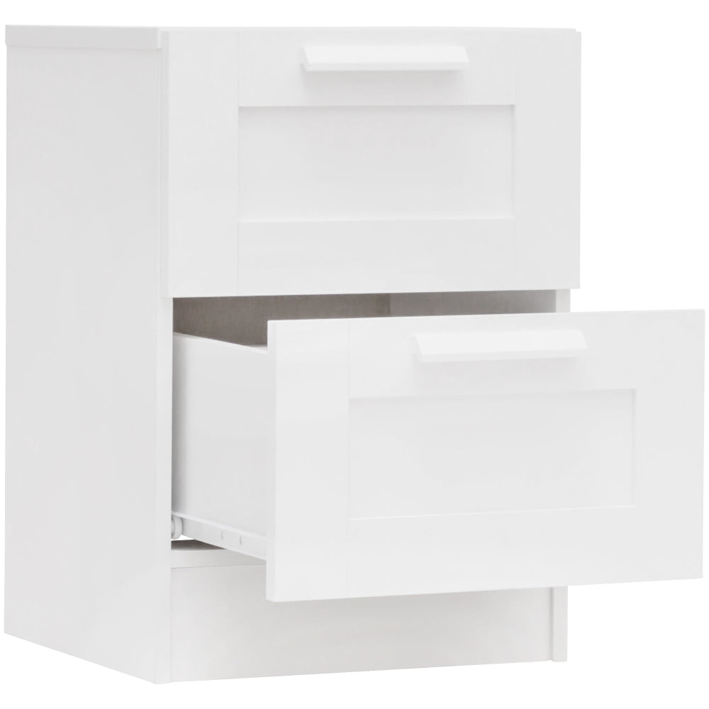 Orion 2-Drawer Bedside Nightstand Side Table - Ivory White Fast shipping On sale