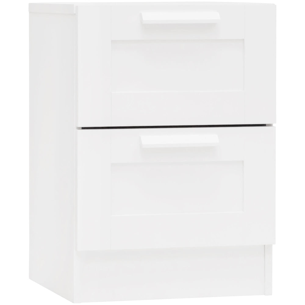 Orion 2-Drawer Bedside Nightstand Side Table - Ivory White Fast shipping On sale