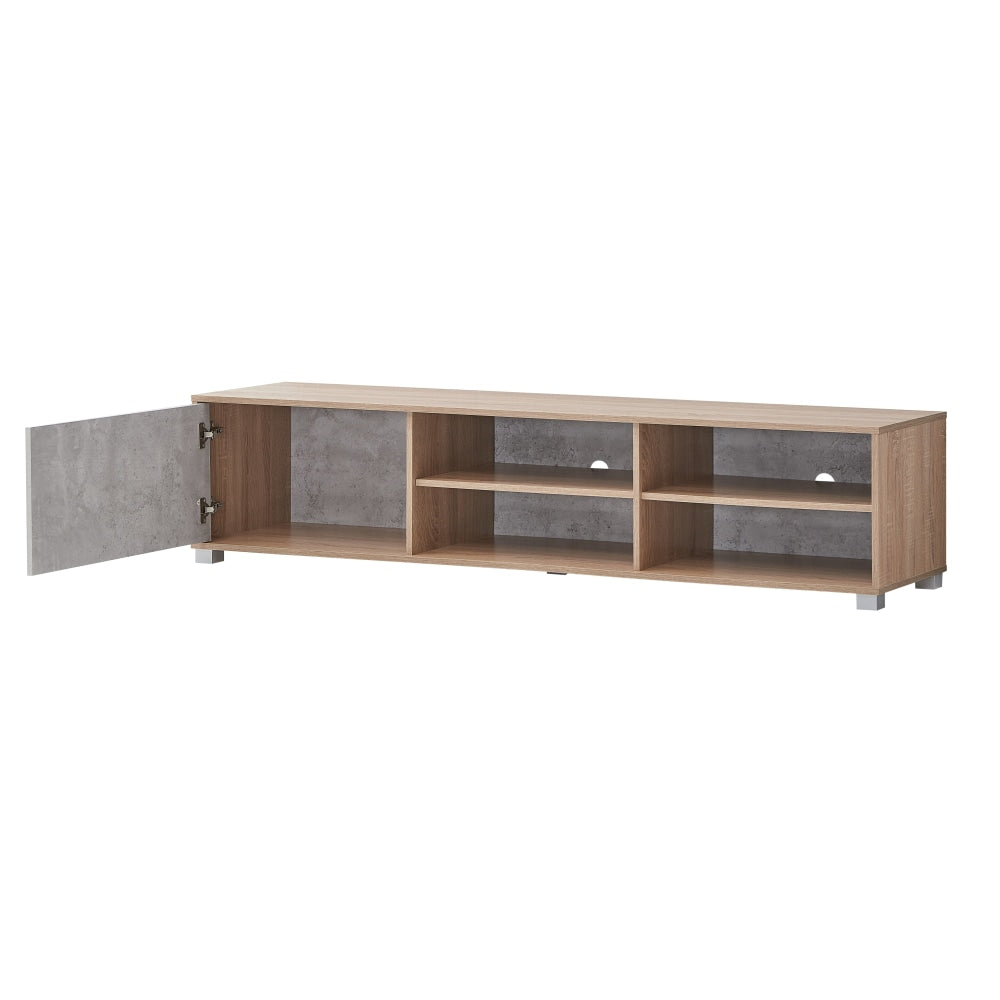 Orson Lowline Entertainment Unit TV Stand 180cm W/ 1-Door - Oak/Grey Fast shipping On sale