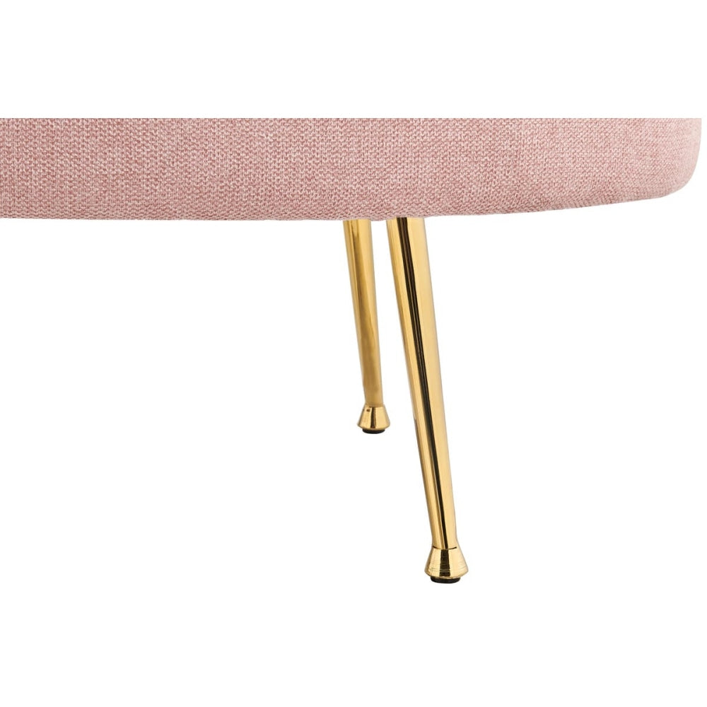 Oscar Luxurious Plush Linen Fabric Ottoman Bench Foot Stool Large - Blush / Fast shipping On sale