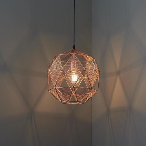 Oslo Geometric Hanging Pendant Light - Copper Lamp Fast shipping On sale