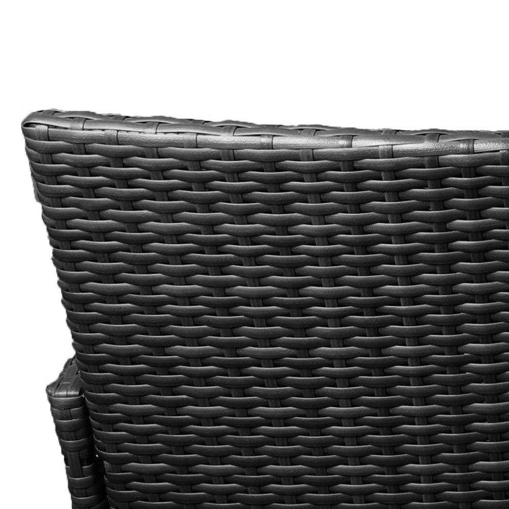 Outdoor Furniture Set Patio Garden 3 Pcs Chair Table Rattan Wicker Cushion Seat Black Sets Fast shipping On sale