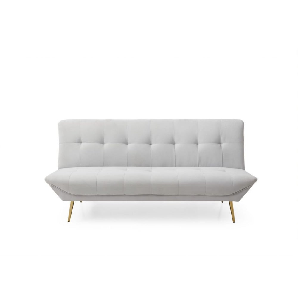 Designer Modern 3 - Seater Fabric Sofa Bed Metal Legs - Light Grey Fast shipping On sale
