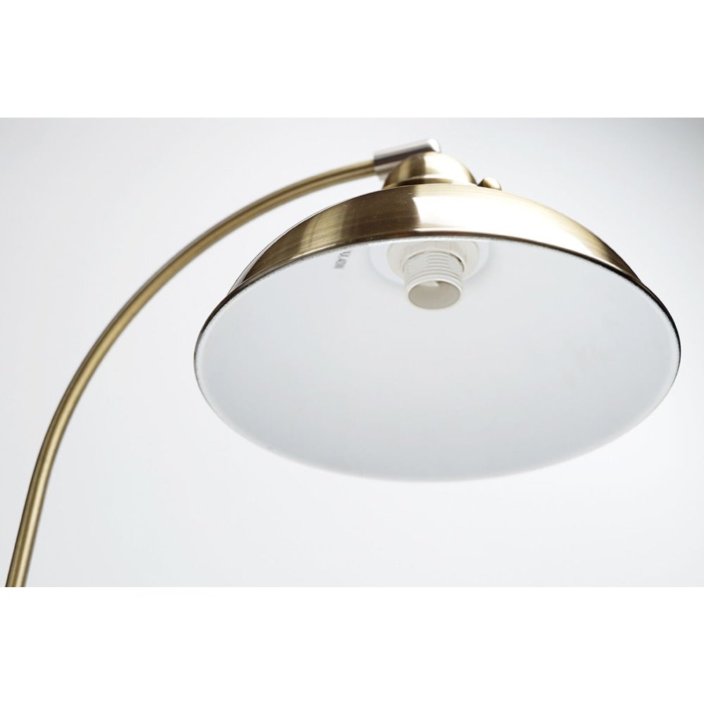 Oxford Modern Scandinavian Curved Arc Table Lamp - Weathered Brass Fast shipping On sale