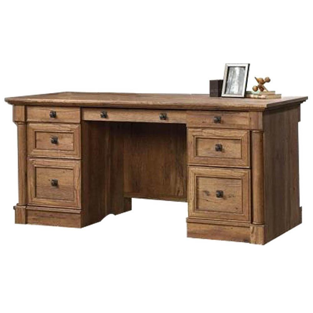 Palladia Executive Office Manager Desk - Vintage Oak Fast shipping On sale