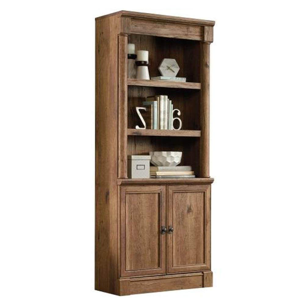 Palladia Library Display Bookcase With Doors Storage - Vintage Oak Fast shipping On sale