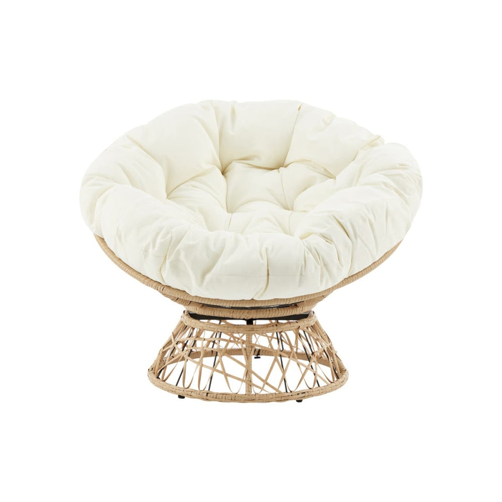Papasan Swivel Wicker Outdoor Relaxing Lounge Accent Patio Chair - Beige Furniture Fast shipping On sale