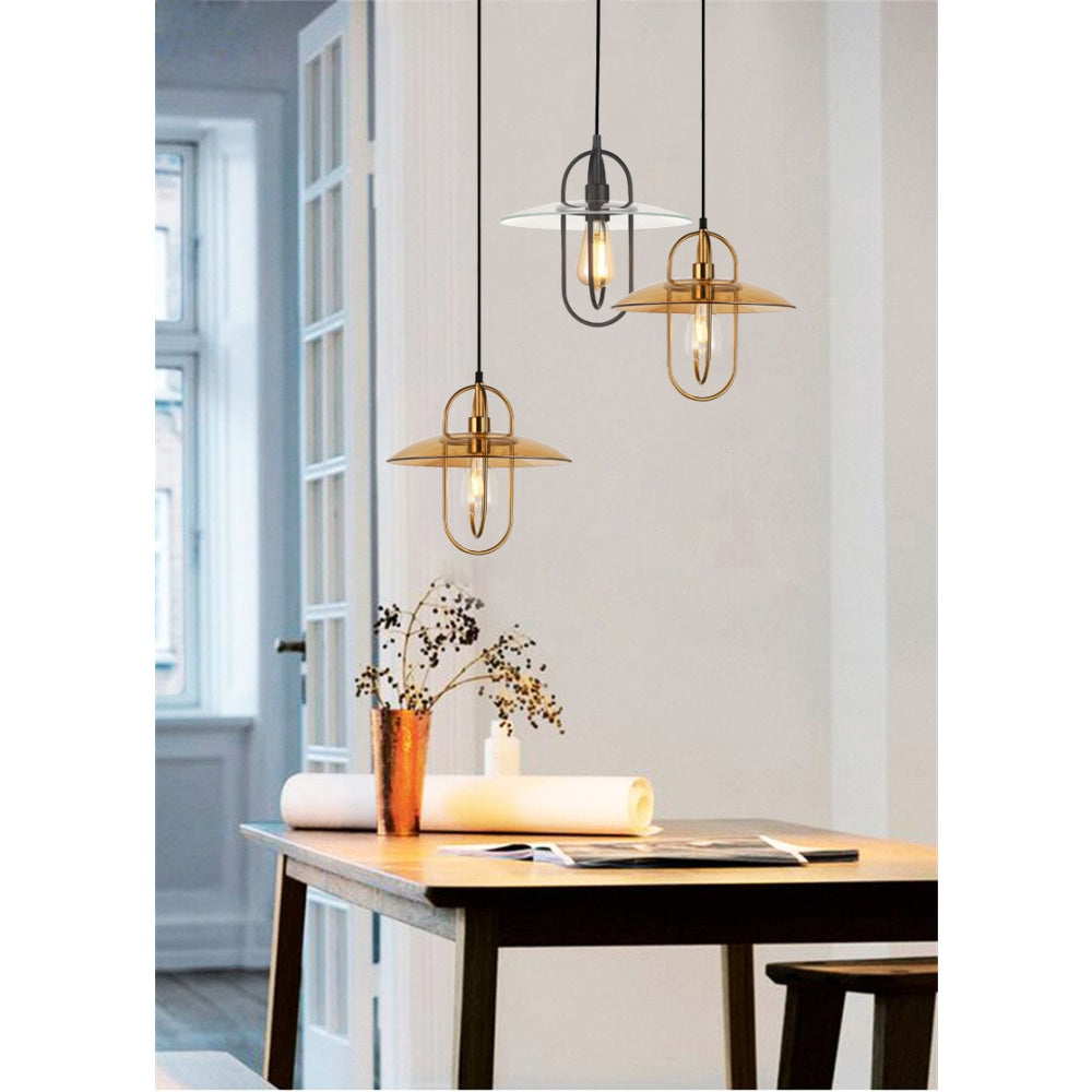 PAPILLON Pendant Lamp Light Interior ES Matte Black Oblong with Clear Glass Coolie OD315mm Fast shipping On sale