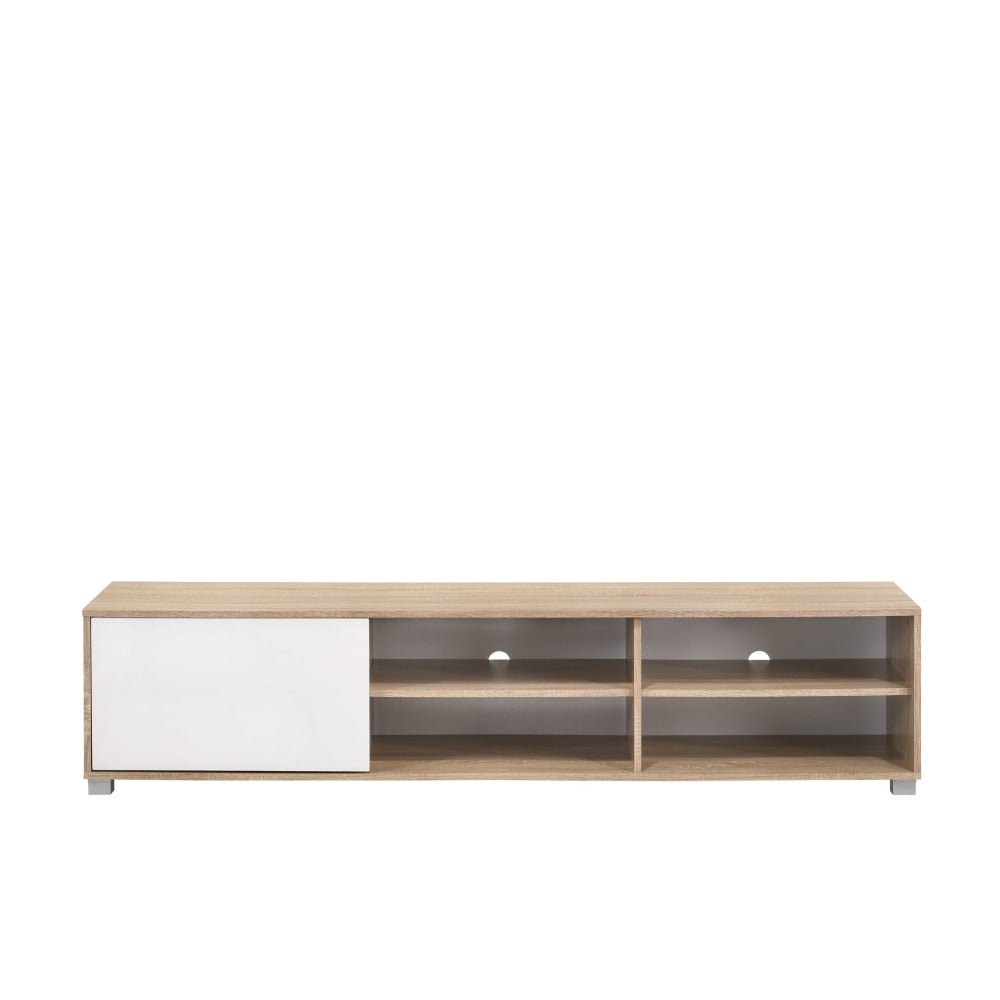 Parre Lowline Scandinavian Entertainement Unit TV Stand W/ 1-Door 180cm - Oak/White Fast shipping On sale