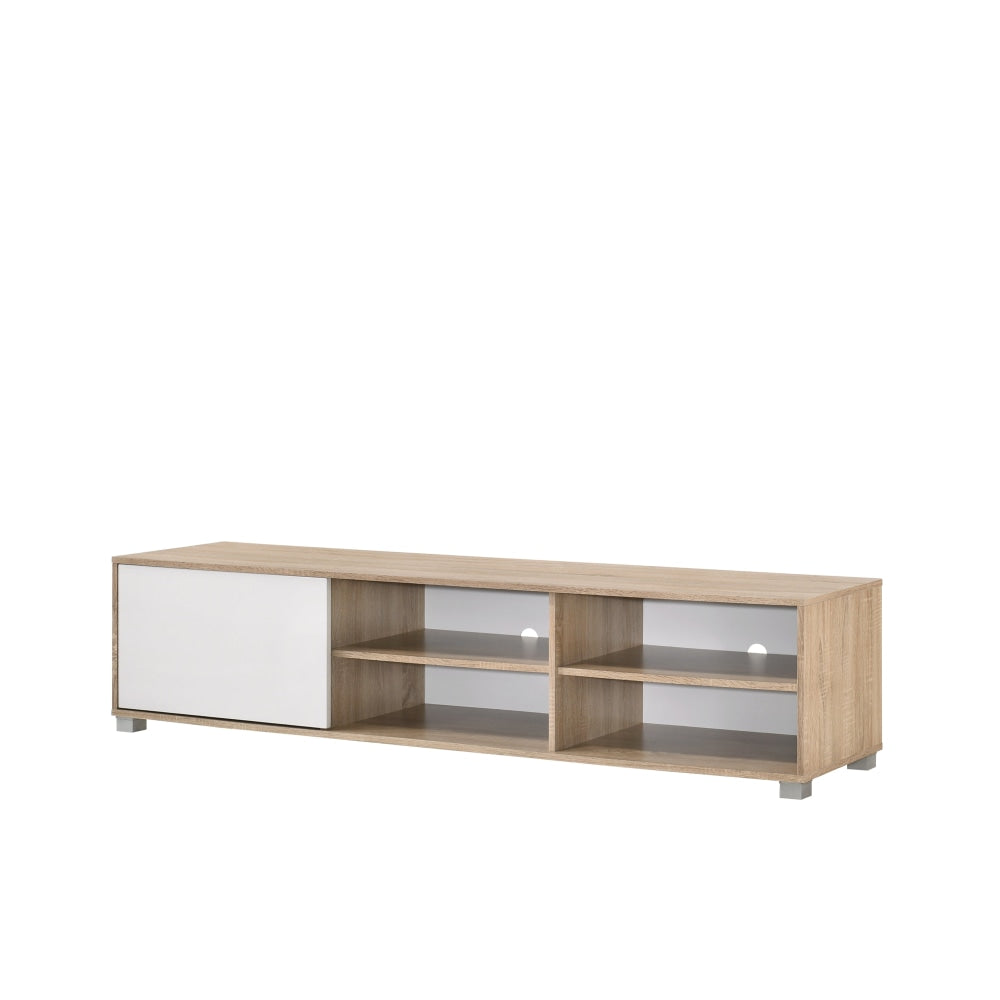 Parre Lowline Scandinavian Entertainement Unit TV Stand W/ 1-Door 180cm - Oak/White Fast shipping On sale