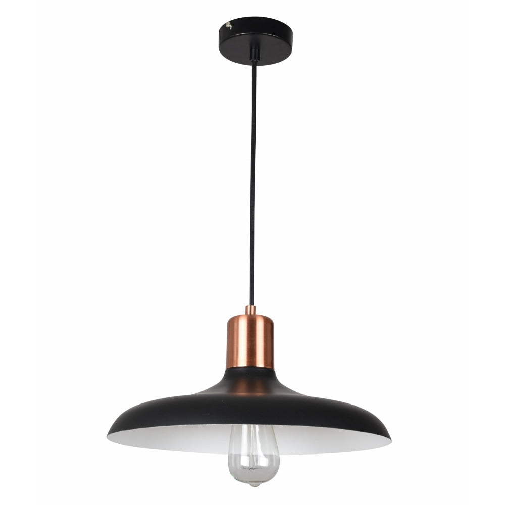 PASTEL Pendant Lamp Light Interior ES Matte Black Dome with Copper Highlight OD400mm Fast shipping On sale