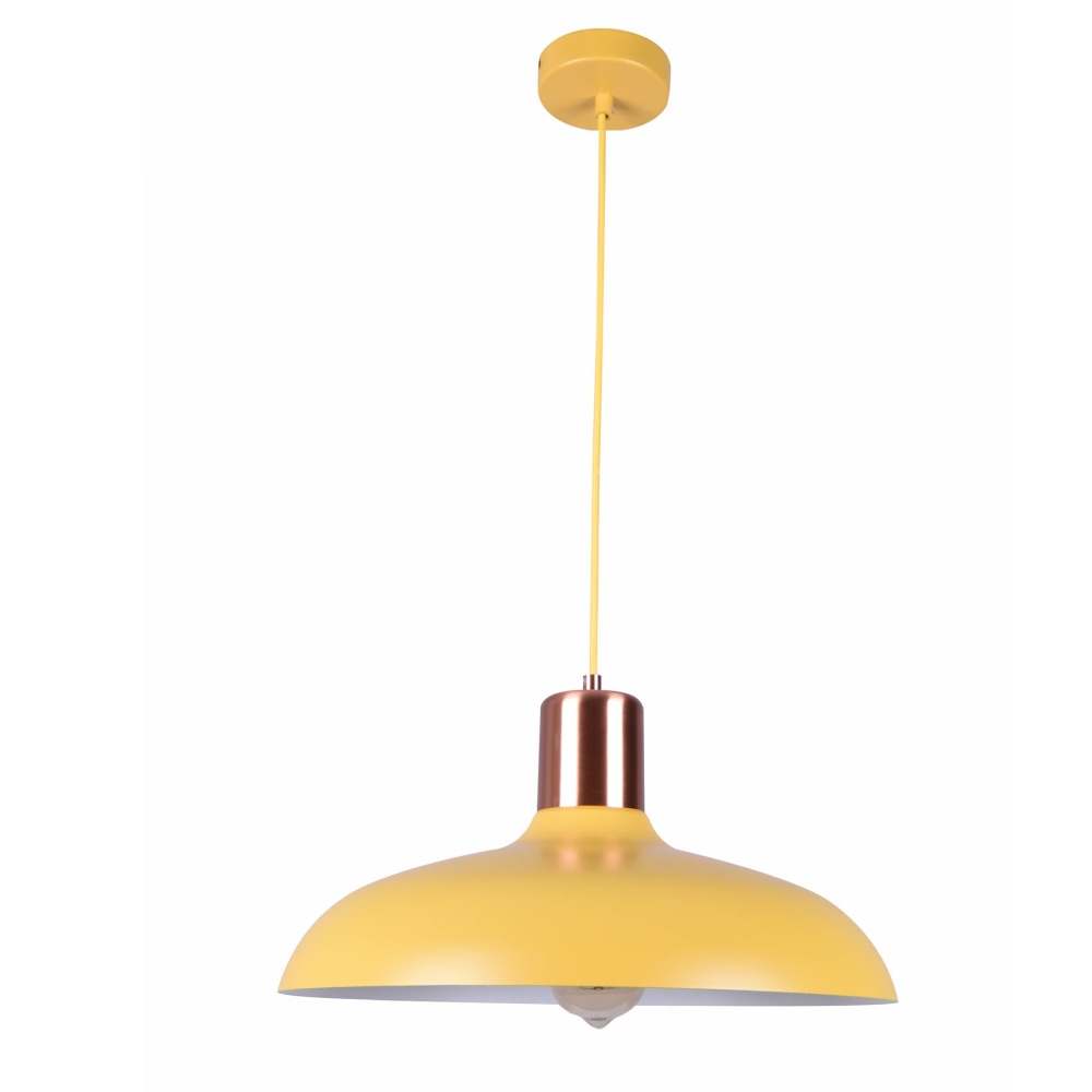 PASTEL Pendant Lamp Light Interior ES Matte Yellow Dome with Copper Highlight OD400mm Fast shipping On sale