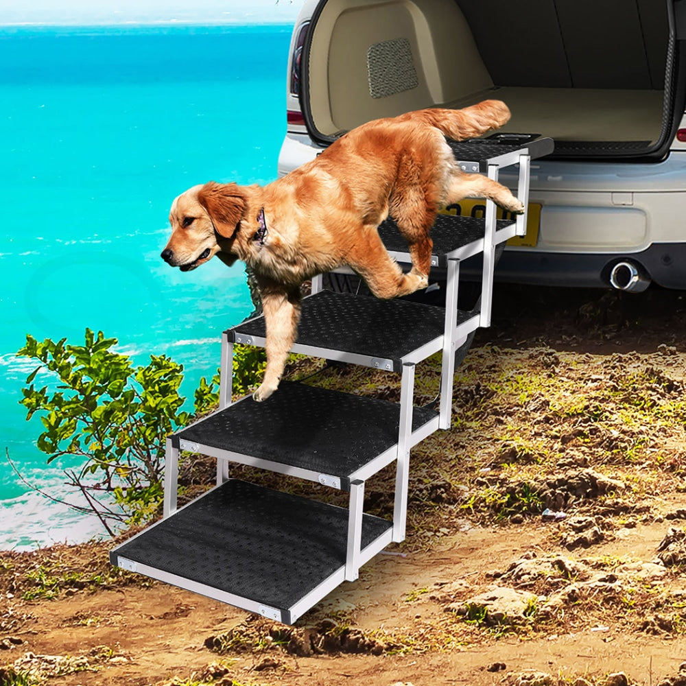 PaWz 5 Steps Dog Ramp Adjustable Height Stair Car Folding Portable Aluminium Cares Fast shipping On sale