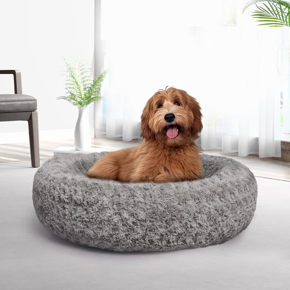 PaWz Calming Dog Bed Warm Soft Plush Sofa Pet Cat Cave Washable Portable Grey M Cares Fast shipping On sale