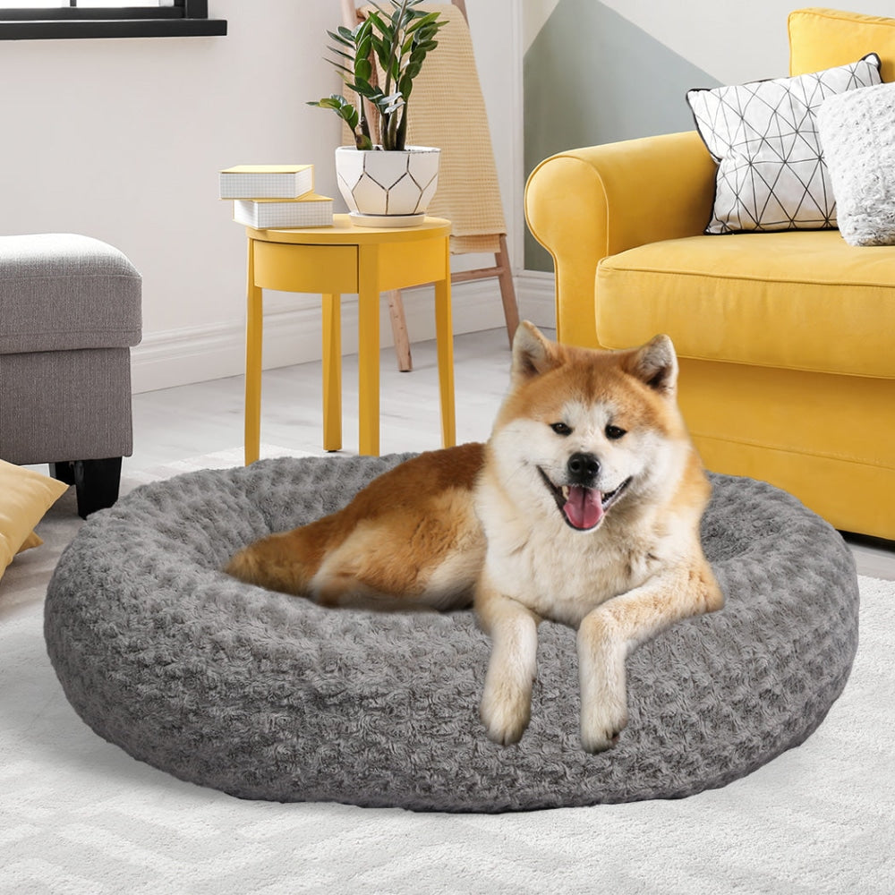 PaWz Calming Dog Bed Warm Soft Plush Sofa Pet Cat Cave Washable Portable Grey XL Cares Fast shipping On sale