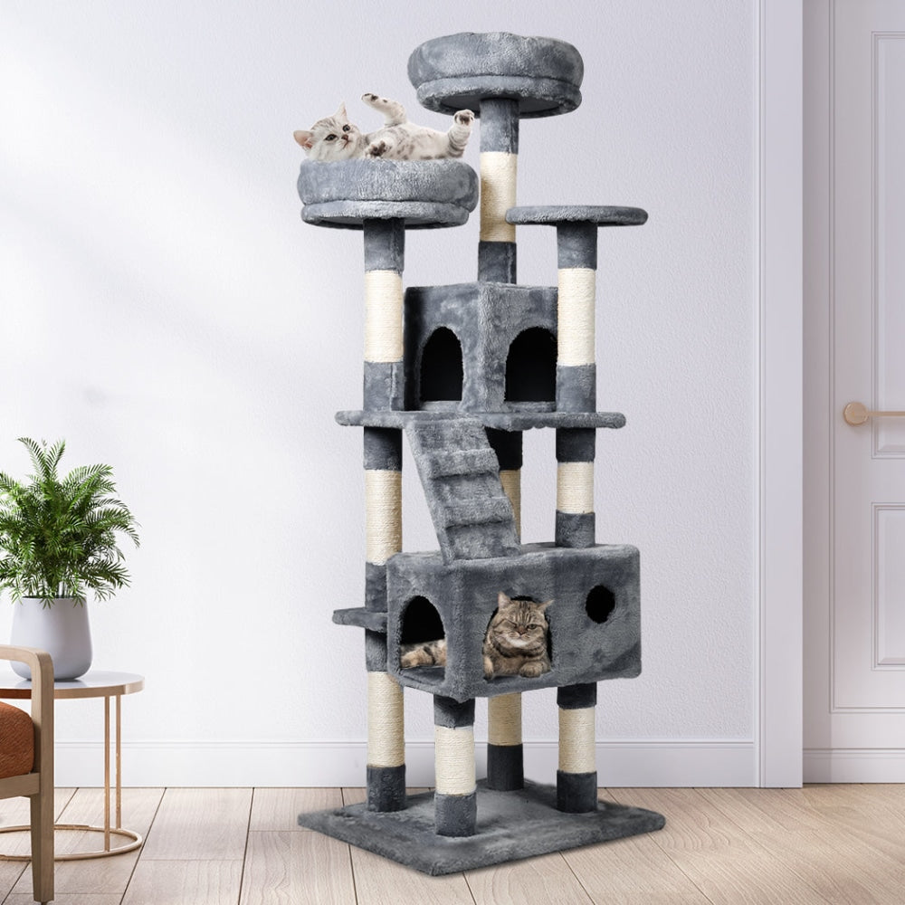 PaWz Cat Trees Scratching Post Scratcher For Large Cats Tower House Grey 140cm Cares Fast shipping On sale