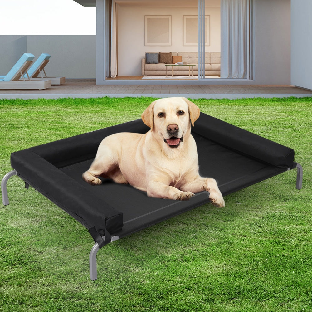 PaWz Elevated Pet Bed Dog Puppy Cat Trampoline Hammock Raised Heavy Duty Black M Cares Fast shipping On sale