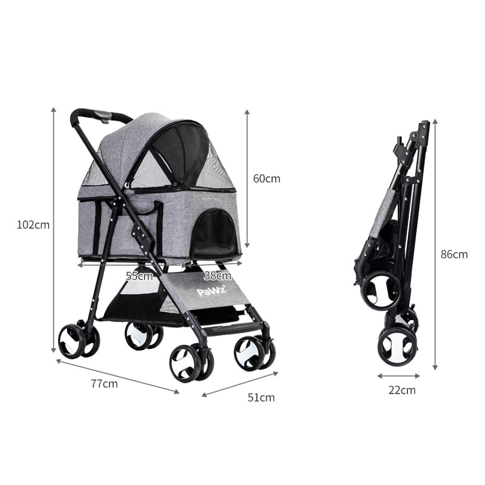 PaWz Large Pet Stroller Dog Cat Travel Carrier Pram Foldable Pushchair Outdoor Cares Fast shipping On sale