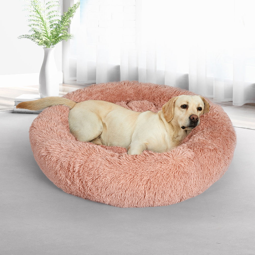 PaWz Pet Bed Cat Dog Donut Nest Calming Kennel Cave Deep Sleeping Pink XXXL Cares Fast shipping On sale