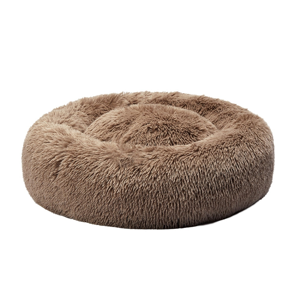 PaWz Pet Bed Cat Dog Donut Nest Calming Mat Kennel Cave Deep Sleeping Brown XXXL Cares Fast shipping On sale