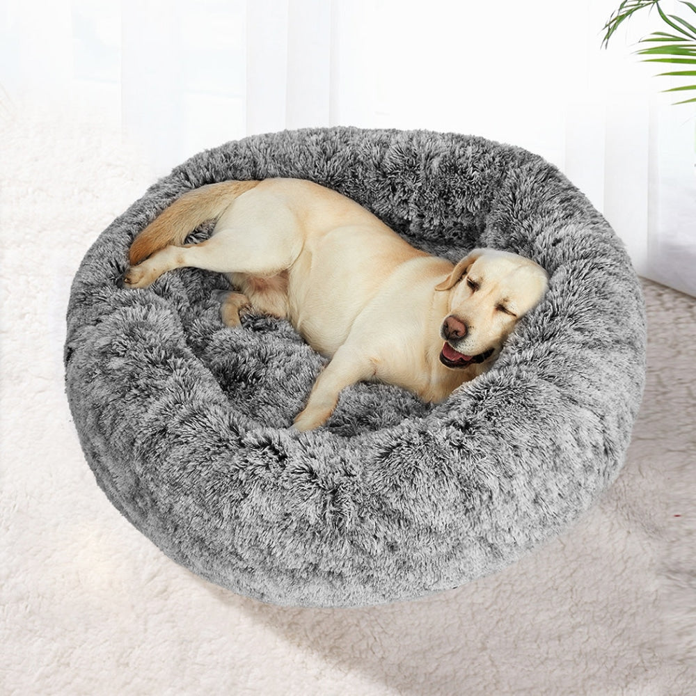 PaWz Pet Bed Cat Dog Donut Nest Calming Mat Soft Plush Kennel Charcoal Size XXL Cares Fast shipping On sale