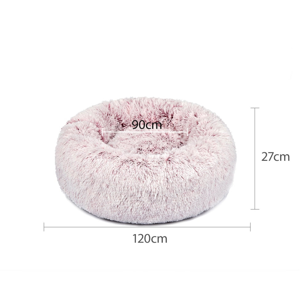 PaWz Pet Bed Cat Dog Donut Nest Calming Mat Soft Plush Kennel Pink Size XXL Cares Fast shipping On sale