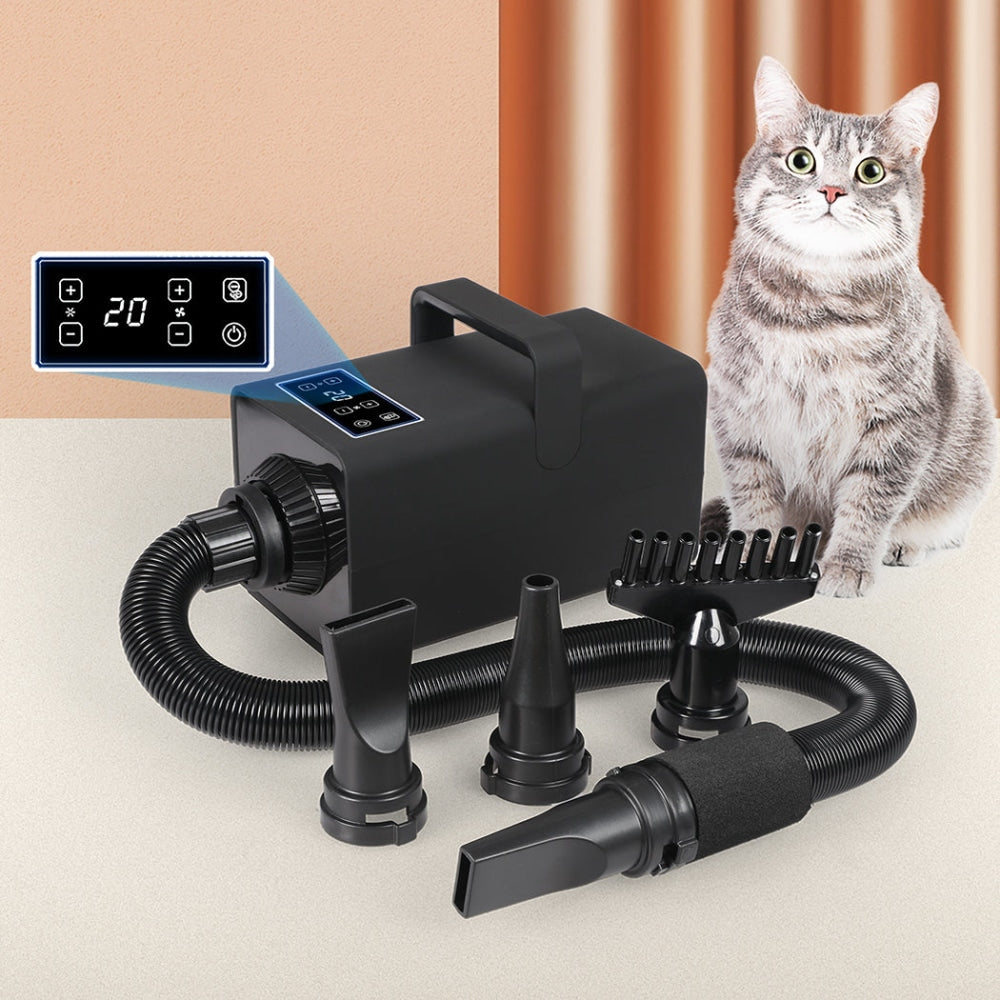 PaWz Pet Grooming Hair Dryer Dog Cat Speed Blower Heater Low Noise 3200W Black Cares Fast shipping On sale