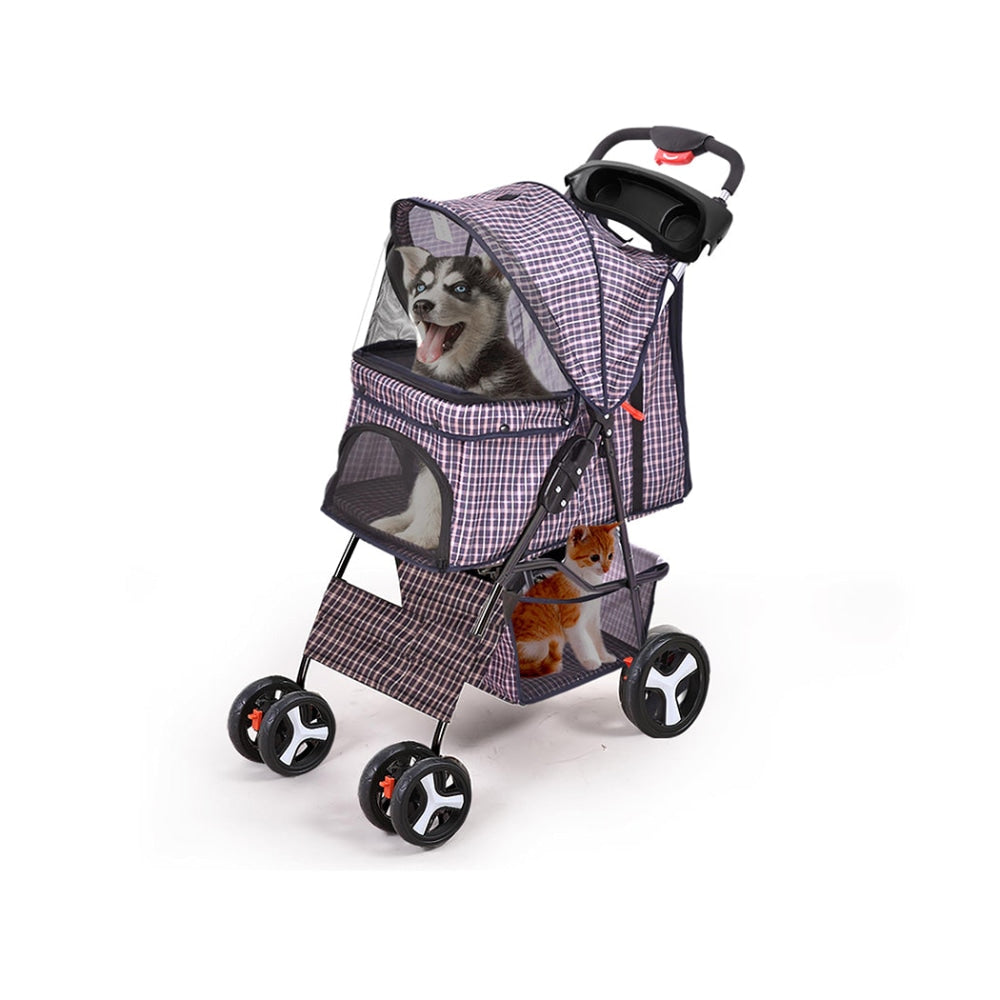 PaWz Pet Stroller 4 Wheels Dog Cat Cage Puppy Pushchair Travel Walk Carrier Pram Cares Fast shipping On sale