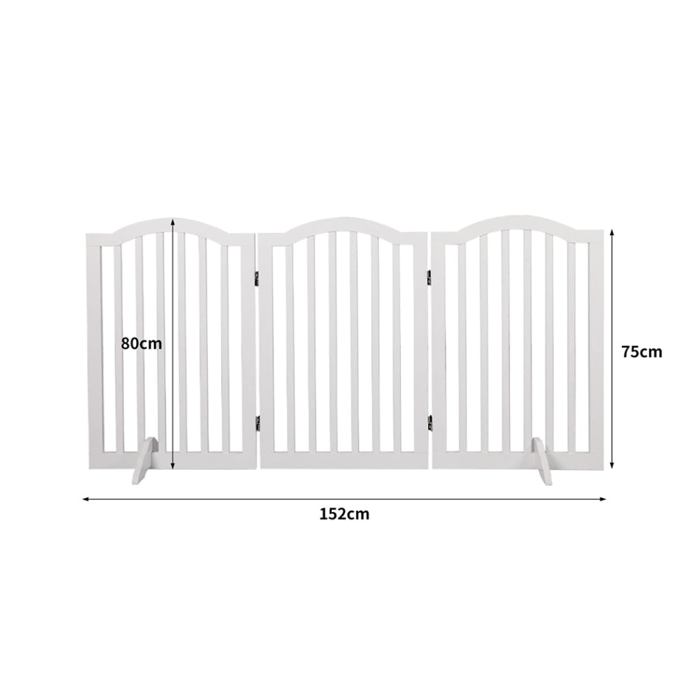 PaWz Wooden Pet Gate Dog Fence Safety Stair Barrier Security Door 3 Panels White Cares Fast shipping On sale