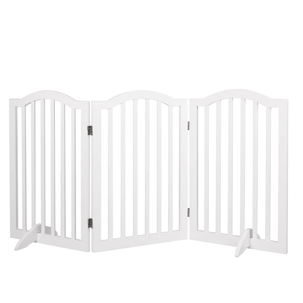 PaWz Wooden Pet Gate Dog Fence Safety Stair Barrier Security Door 3 Panels White Cares Fast shipping On sale