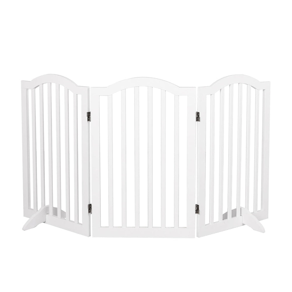 PaWz Wooden Pet Gate Dog Fence Safety Stair Barrier Security Door 3 Panels White Cares Fast shipping On sale