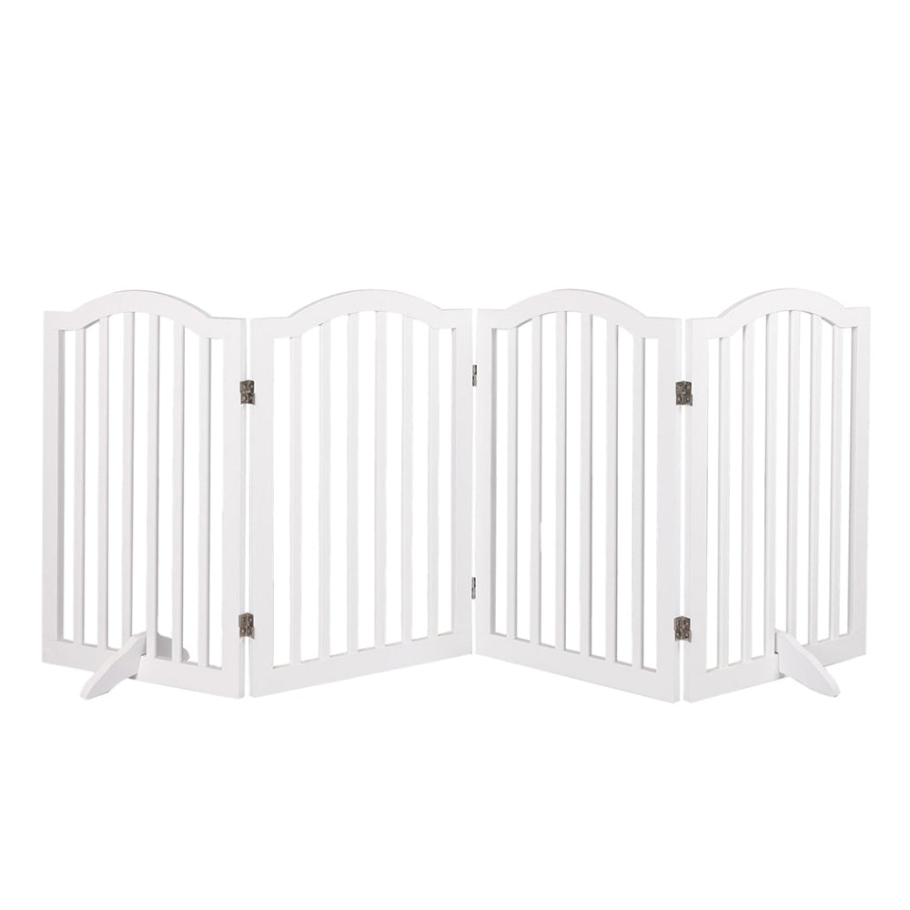 PaWz Wooden Pet Gate Dog Fence Safety Stair Barrier Security Door 4 Panels White Cares Fast shipping On sale