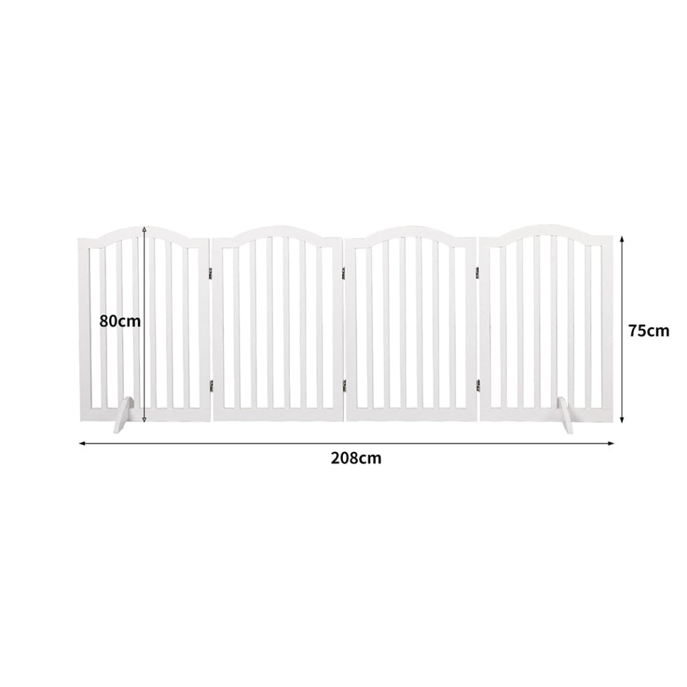 PaWz Wooden Pet Gate Dog Fence Safety Stair Barrier Security Door 4 Panels White Cares Fast shipping On sale