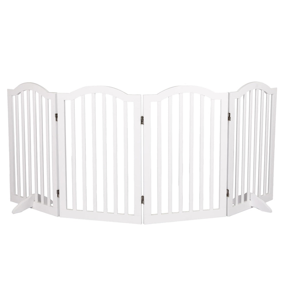 PaWz Wooden Pet Gate Dog Fence Safety Stair Barrier Security Door 4 Panels White Cares Fast shipping On sale