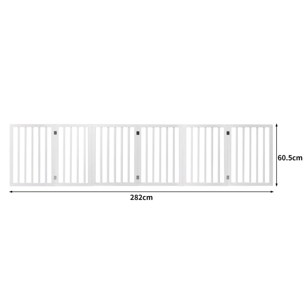 PaWz Wooden Pet Gate Dog Fence Safety Stair Barrier Security Door 6 Panels White Cares Fast shipping On sale