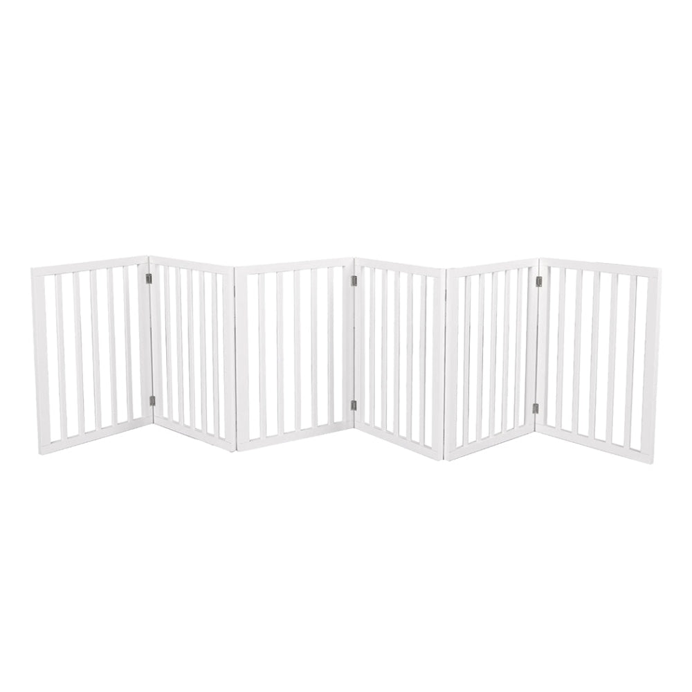 PaWz Wooden Pet Gate Dog Fence Safety Stair Barrier Security Door 6 Panels White Cares Fast shipping On sale