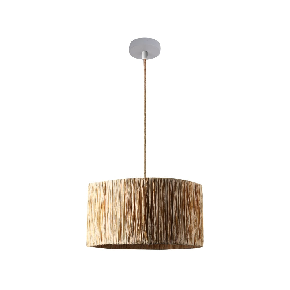 Perry Raffia Shade Classic Pendant Lamp Light Natural Fast shipping On sale