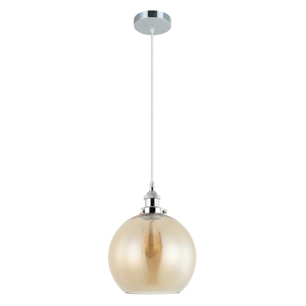 PESINI Pendant Lamp Light Interior ES 40W Amber Wine Glass with Chrome Highlight Fast shipping On sale