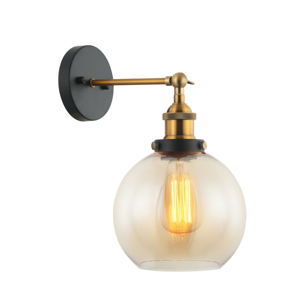 PESINI Wall Light Interior Surface Mounted ES Amber Wine Glass with Antique Brass Bracket Lamp Fast shipping On sale