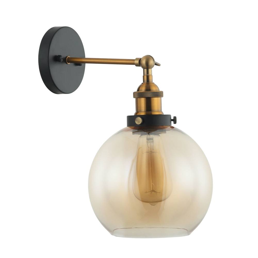 PESINI Wall Light Interior Surface Mounted ES Amber Wine Glass with Antique Brass Bracket Lamp Fast shipping On sale