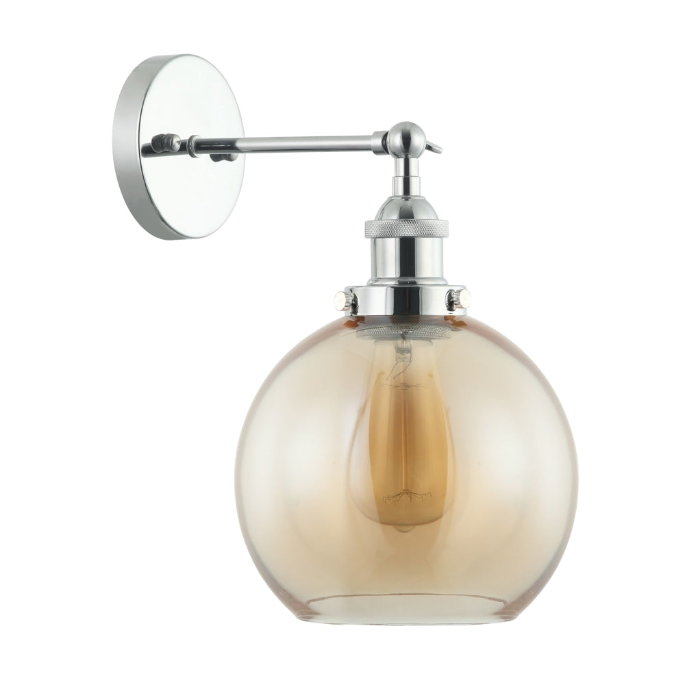 PESINI Wall Light Interior Surface Mounted ES Amber Wine Glass with Chrome Bracket Lamp Fast shipping On sale