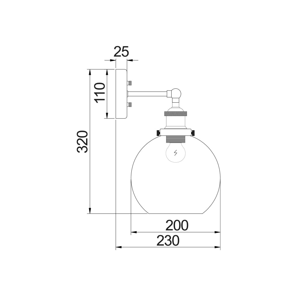 PESINI Wall Light Interior Surface Mounted ES Amber Wine Glass with Chrome Bracket Lamp Fast shipping On sale