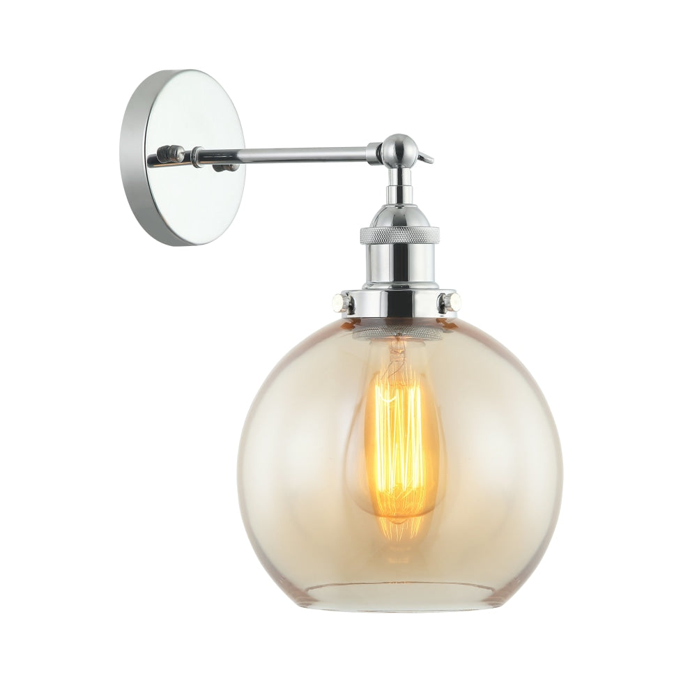 PESINI Wall Light Interior Surface Mounted ES Amber Wine Glass with Chrome Bracket Lamp Fast shipping On sale