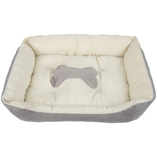 Pet Bed Bone Cushion Plush Cotton XXL Grey Cat Cares Fast shipping On sale