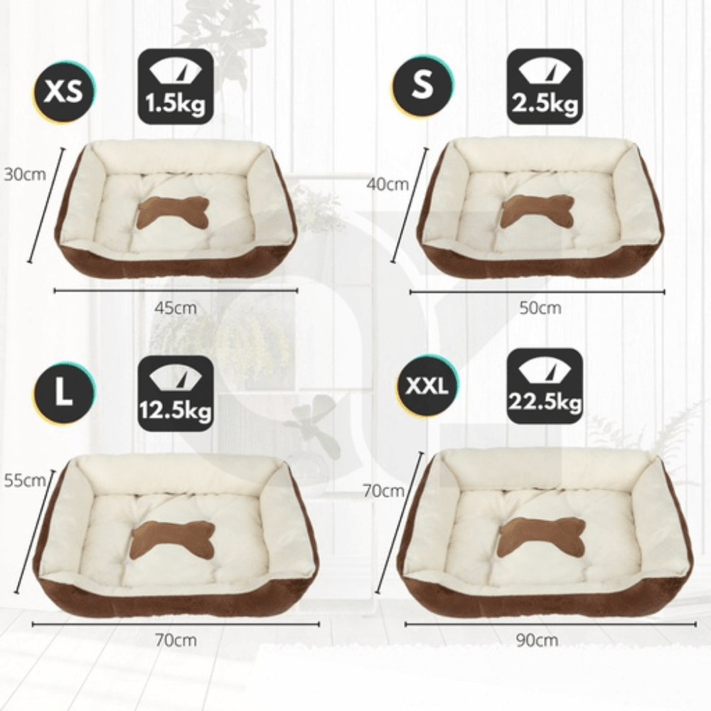 Pet Bed Bone Cushion Plush Cotton Small Coffee Cat Cares Fast shipping On sale
