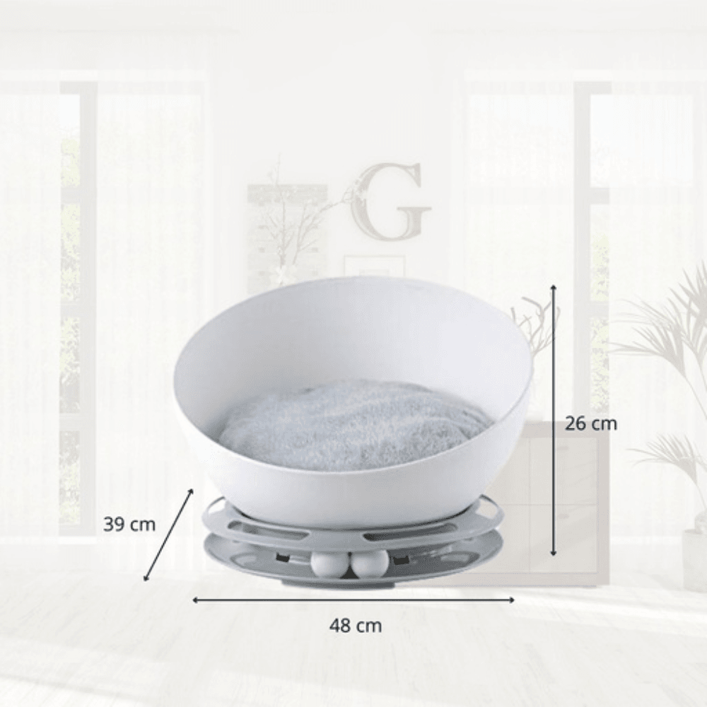 Pet Bed Cat 2 in 1 With Turntable Toy Wool Grey Cares Fast shipping On sale