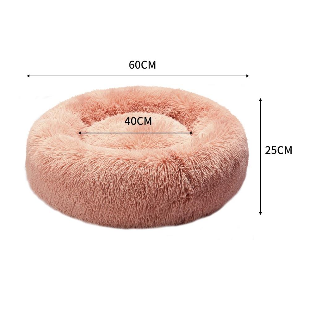 Pet Bed Cat Dog Donut Nest Calming Kennel Cave Deep Sleeping Pink M Supplies Fast shipping On sale