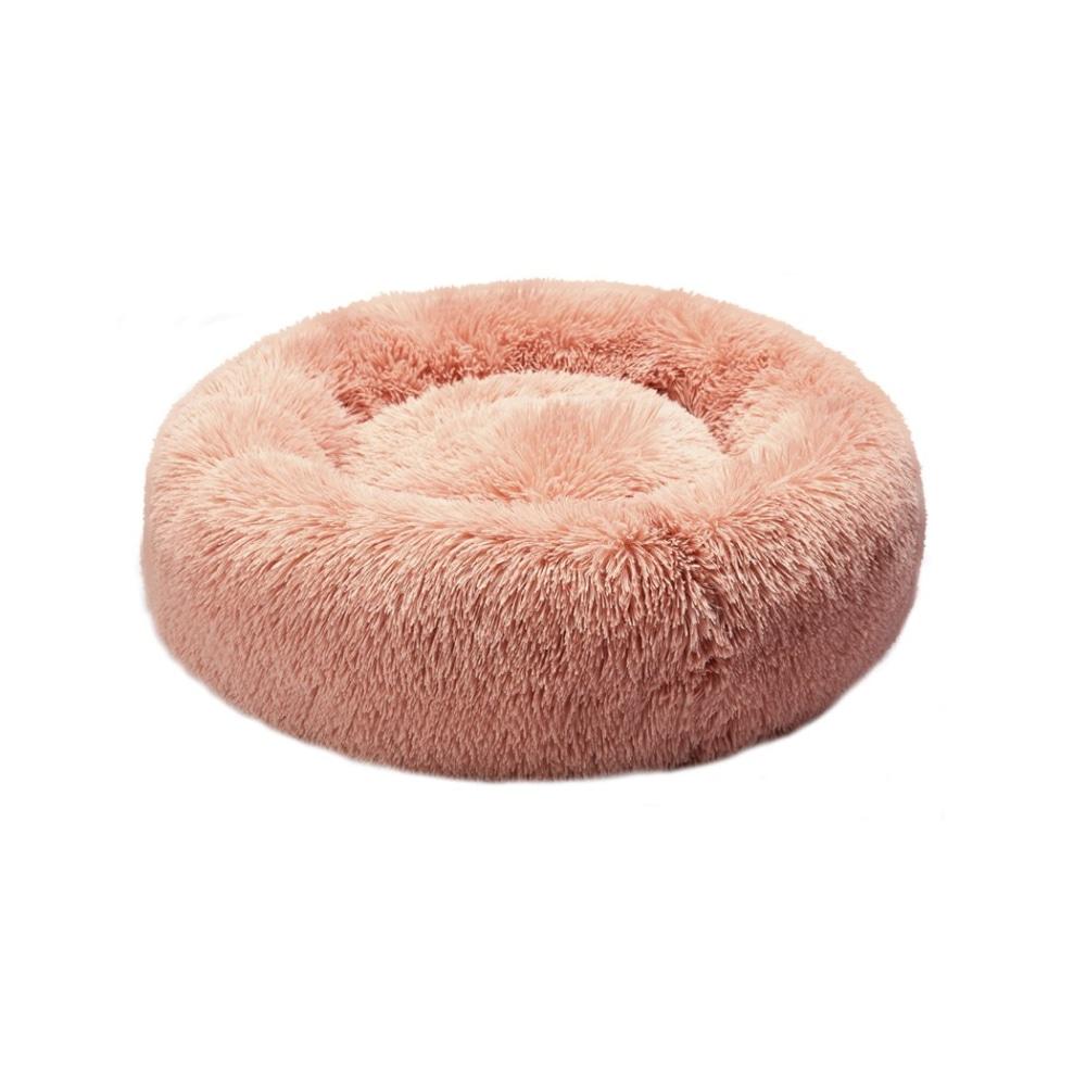 Pet Bed Cat Dog Donut Nest Calming Kennel Cave Deep Sleeping Pink M Supplies Fast shipping On sale